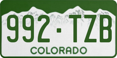 CO license plate 992TZB