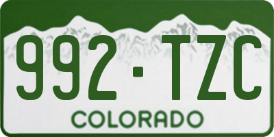 CO license plate 992TZC