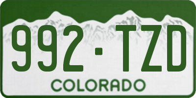 CO license plate 992TZD