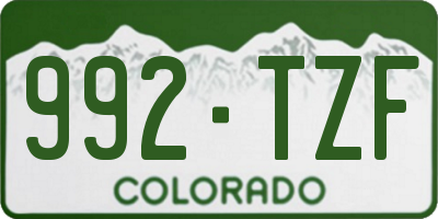 CO license plate 992TZF