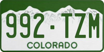 CO license plate 992TZM