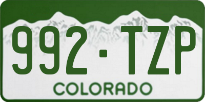CO license plate 992TZP