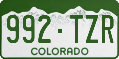 CO license plate 992TZR