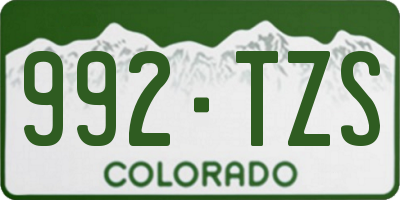 CO license plate 992TZS