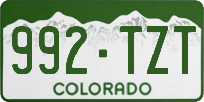 CO license plate 992TZT
