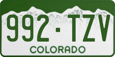 CO license plate 992TZV