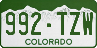 CO license plate 992TZW