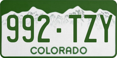 CO license plate 992TZY
