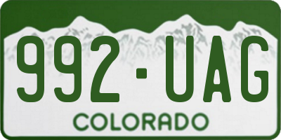 CO license plate 992UAG