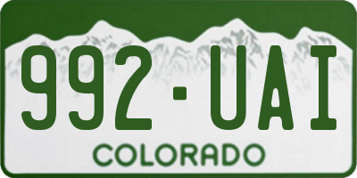 CO license plate 992UAI