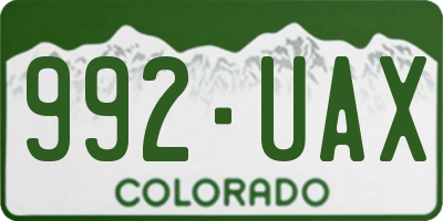 CO license plate 992UAX