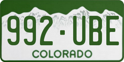 CO license plate 992UBE