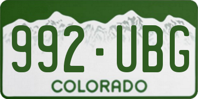 CO license plate 992UBG