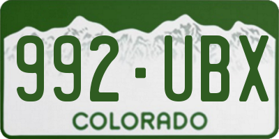 CO license plate 992UBX