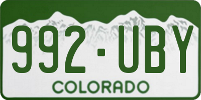 CO license plate 992UBY