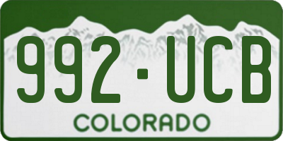 CO license plate 992UCB