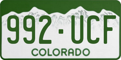CO license plate 992UCF