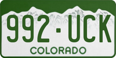 CO license plate 992UCK