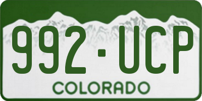 CO license plate 992UCP