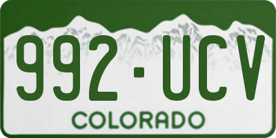 CO license plate 992UCV