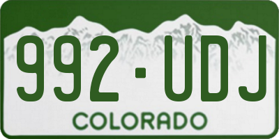CO license plate 992UDJ