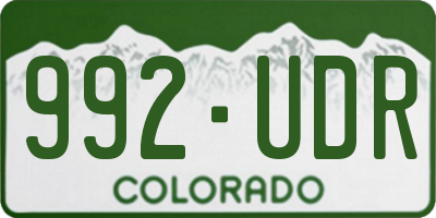 CO license plate 992UDR