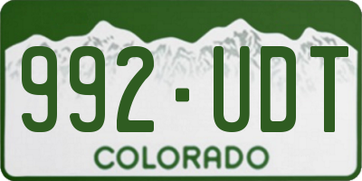 CO license plate 992UDT