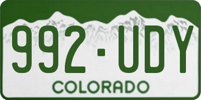 CO license plate 992UDY