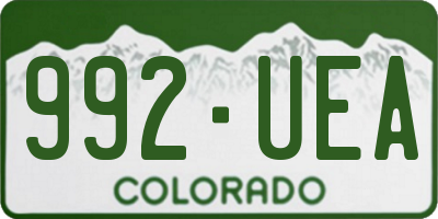 CO license plate 992UEA