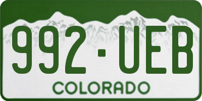 CO license plate 992UEB