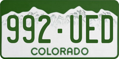 CO license plate 992UED