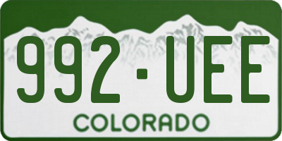 CO license plate 992UEE
