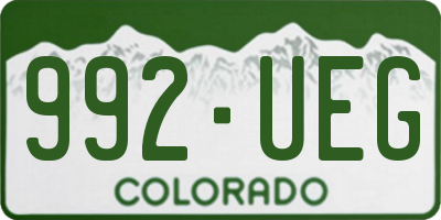 CO license plate 992UEG