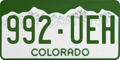 CO license plate 992UEH