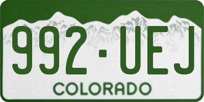 CO license plate 992UEJ