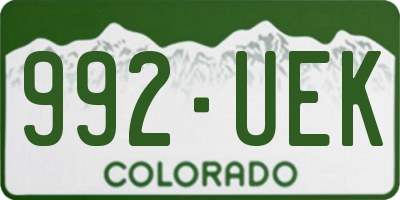 CO license plate 992UEK