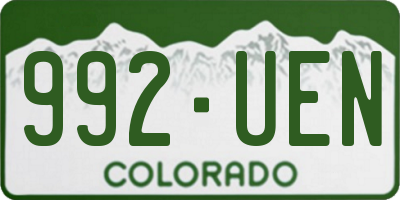 CO license plate 992UEN