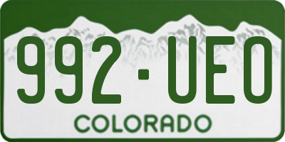 CO license plate 992UEO