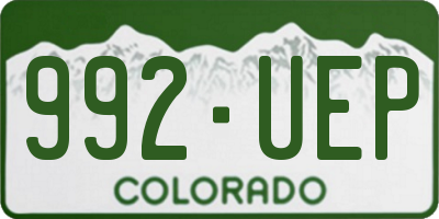 CO license plate 992UEP