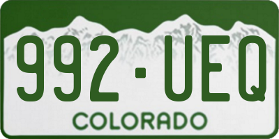 CO license plate 992UEQ