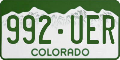 CO license plate 992UER