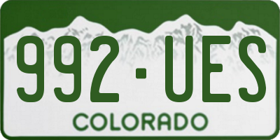 CO license plate 992UES
