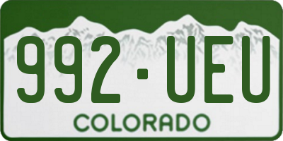 CO license plate 992UEU