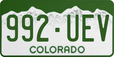 CO license plate 992UEV