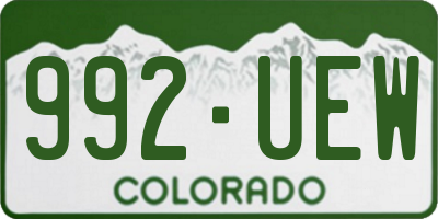 CO license plate 992UEW