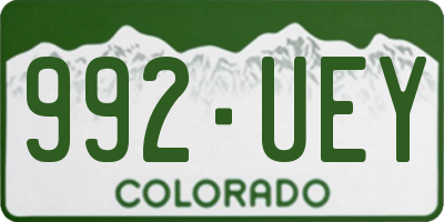 CO license plate 992UEY