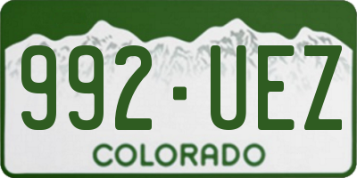 CO license plate 992UEZ