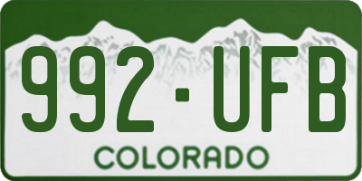 CO license plate 992UFB