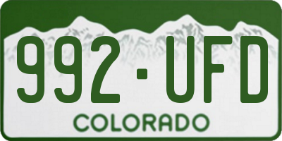 CO license plate 992UFD