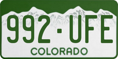 CO license plate 992UFE